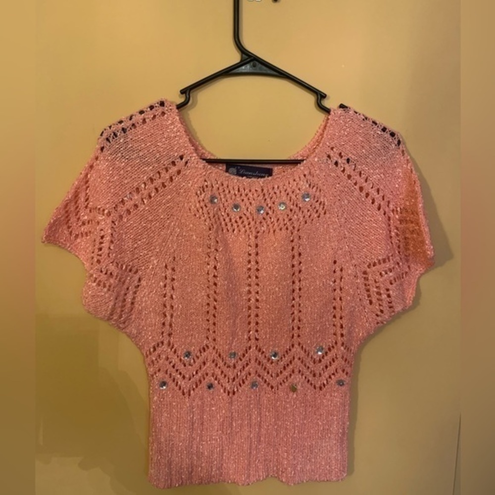 LIANSHENG WOMEN PINK KNITTED SWEATER